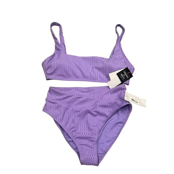 Salt & Cove Juniors Ribbed Square-Neck Bikini Swim Set Size L NWT - Picture 7 of 11